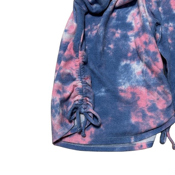 So long sleeve, pink and purple tie dye ruched sides Girls size medium - 8 1364 - Picture 4 of 5